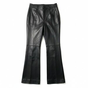VTG 90's Black 100% Leather Pants Bootcut High Waist Y2K Elements by Vakko S 10